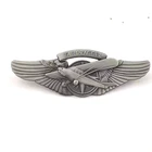 High Quality Airline Custom gold and silver Metal Pilot Wings Pin Badge Eagle lapel Pin