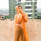 Blue Waterproof Open-button Unisex Peva Cheapest Plstic Poncho Disposable Raincoat