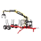 Utility Timber Trailer For Wood Carrier CE approval ATV log trailer with crane for forest 3t