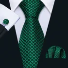 Quality Green Plaid Mens Ties 100 Silk Jacquard Necktie