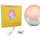 Color Changing Sunrise Wake Up Light Alarm Clock Radio Speaker with 7 for Bedroom