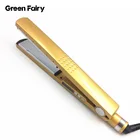 Private Label LED flat iron hair straightener 450 Fahrenheit 1/4 nano titanium plates digital ionic straightening dual voltage