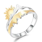 Abiding OEM Factory Custom Jewelry 925 Sterling Silver Ring Sun Gold Yellow Plated Couple Men Ring