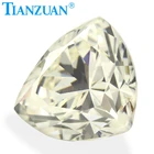 Cz Loose Gemstone Loose CZ 6A Grade Trillion Shape IJ Light Yellow Color Cubic Zirconia Loose Gemstones