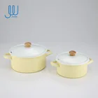Pot Good Performance 20x10cm 0.6mm Steel Kitchen Stockpot Casserole Enamel Cooking Pot With Lid