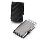 Casekey Men Minimalist Carbon Fiber Wallet Slim Metal RFID Blocking Credit Card Holder Wallet