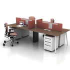 Office Table Design 4 Seater Office Furniture Modern Office Desk Drawers simple Desk