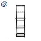 Black hook hanging floor display rack promotion floor hook display stand for hanging items