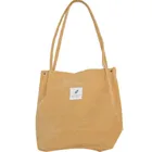Customized women's canvas bag corduroy girl shoulder bag tote bag