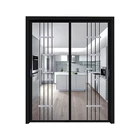 Custom aluminum narrow edge black anti-theft soundproof kitchen sliding door