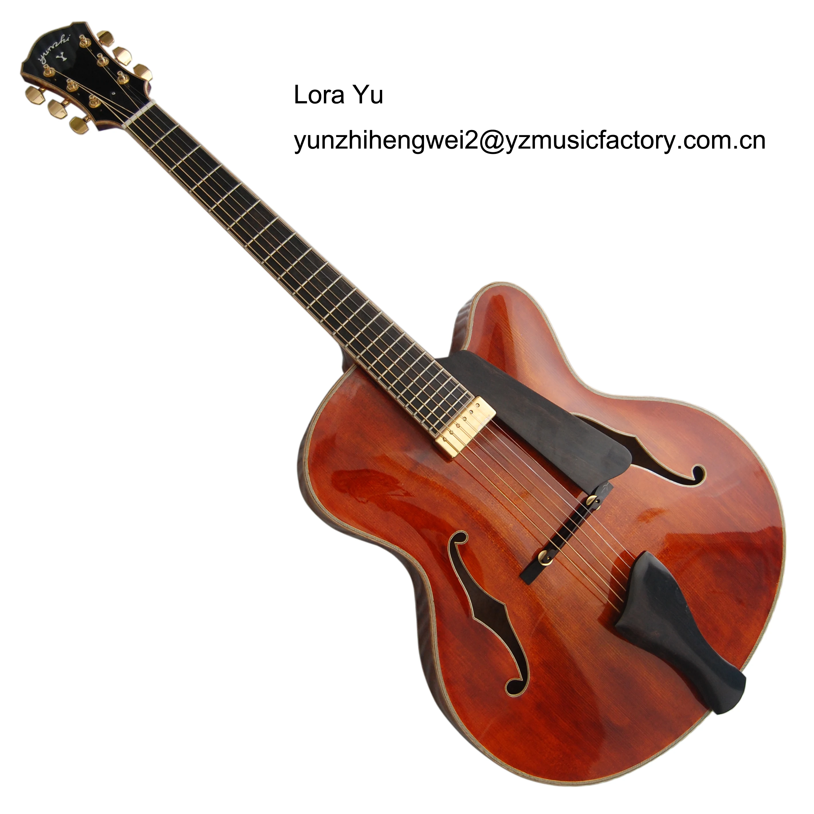 17inch yunzhi archaizeed color handmade jazz guitar