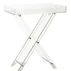 Lucite folding portable clear acrylic serving storage tray table