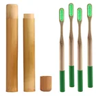 Wholesale customized pollution free adult eco friendly natural bamboo lipstick tube bamboo toothbrush case