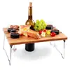 Popular Portable and Foldable Wine and Snack Table for Picnic Outdoor on The Beach Park or Indoor Bed for 4 positions
