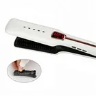 Steam Infrared Vented 3D Teeth Comb Hair Straightener Brush with LCD Display