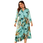 Large size women's clothing maxi dress with long sleeves new print plus size dress