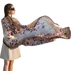 Luxury 100% Silk Scarf Printing Scarves Long Foulard De Soie For Women