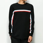 Custom new design bulk 100% cotton black long sleeve t-shirt mens