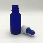 Frosted blue glass bottle screw drop 15ml dropper bottle box