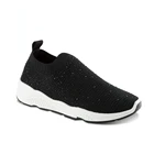 Classic women knit pins rhinestone crystal slip on casual shoes sneakers