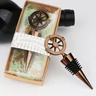Hotselling Customized Compass Wine Bottle Stopper Sealer Bottle Opener Plug For Guests Wedding Souvenirs Party Supplies