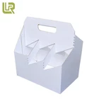 Eco-friendly Luxury Plain White Black Brown 750 ml 6 Bottles Wine Boxes with die-cut handle