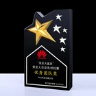 Custom Corporate Star Trophy Award Black Crystal plaque