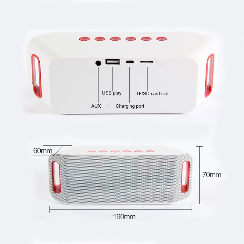 S204 Wireless portable Speaker super bass stereo Rechargeable loudspeaker Handsfree Music AUX Player FM Radio - ANKUX.COM