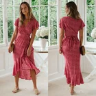 Fashion Custom V neck Split Plain Sling Design Tight Women Elegant Long Maxi Dress