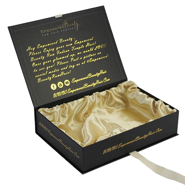 folding gift packaging boxes with lid paper packing ribbon