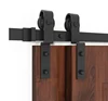American Style Modern Bypass Garage Sliding Barn Door Hardware with single track for double wood doors
