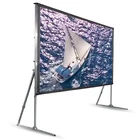 Double sides projection of front and rear view portable fast foldable projection screen