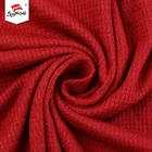 Fashionable comfortable red color rayon spandex dyed knit quilted thermal fabric