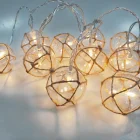 Bolylight 10L 麻ロープフローティングボールクリスマスライト妖精ストリングライト led の休日ライトパーティー家の装飾