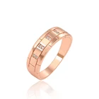 16021 xuping embedded finger rose gold plated copper design cubic zirconia ring jewelry wholesale women