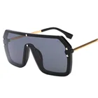 Fashion Men Women Brand Designer Sun glasses Big Oversized Black Square Sunglasses One Piece Lens Sunglasses For Men