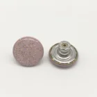 16MM pink color jeans button with shiny effect , top brass bottom steel brass shank button