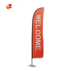 Outdoor use waterproof UV beach flag and stand / advertising bow banners / teardrop feather flags