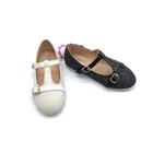 Wholesale fashionable children's girls dress bling shiny black flat shoes