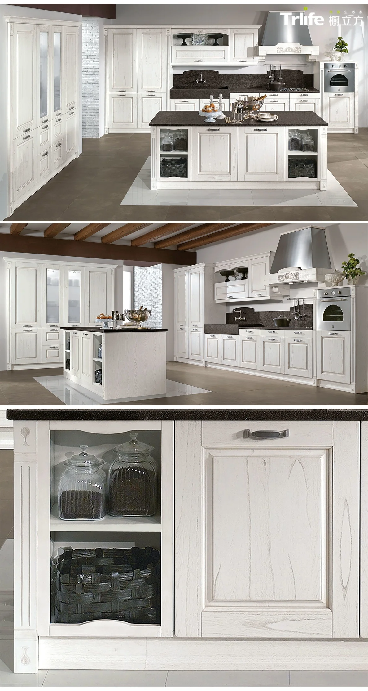 Contemporary High Quality painted solid wood kitchen cabinets wooden  kitchen cabinets price classical kitchen cabinet door