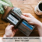 Crazy horse leather men's wallet RFID