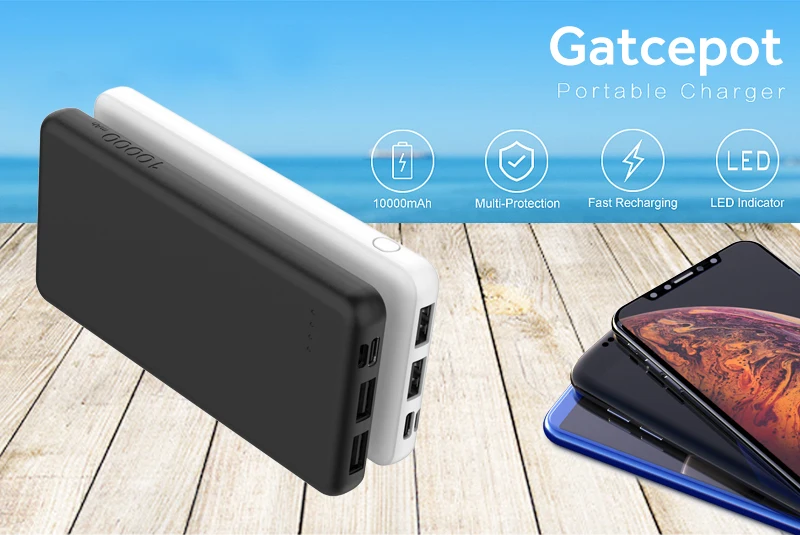 ABS and rubber oil top quality slim mobile pd power bank with built in cable - ANKUX.COM