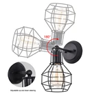 Birdcage Adjustable Black Iron Birdcage Shape Wall Light