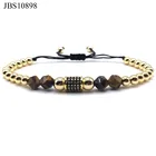 New fashion CZ diamond tube stainless steel beads gem stone macrame bracelet men women