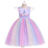 Best Selling Unicorn Design Summer Sleeveless Rainbow Party Girl Tutu Dresses