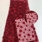 Lace Fabric Lace New Arrival African Embroidered French Net Lace Beaded Tulle Lace Fabric For Party