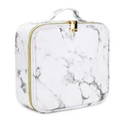 Zipper Zipper PU Beautiful Marble Printing Make-up Box Bag Portable Large Capacity Cosmetic Bag With Zipper