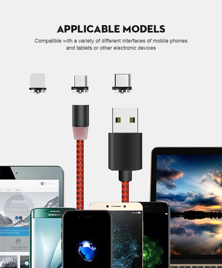 Promo Cheap Cell Phone Braided Micro & Type C & 8 Pin Magnetic Usb Cable 1m 1.5m 2m 3m Usb Data Line for Sale - ANKUX.COM