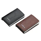 New Arrival Aluminium PU Leather Credit Card Holder Thin Slim RFID Blocking Men's Leather Wallet