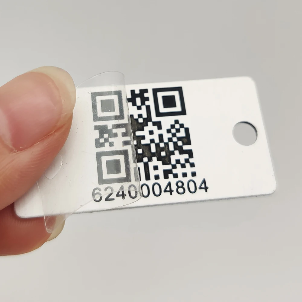 High Quality Metal Aluminum Punch Label Qr Code Serial Number Label For